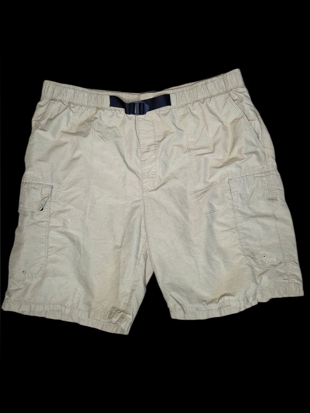 Timberland Cargo Shorts XXL Tan Elastic Waist Adjustable Belt Utility Gorpcore